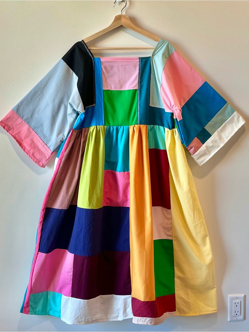 Handmade Quilted Patchwork Colorblock Dress SKU 05242 - Picture 3 of 16